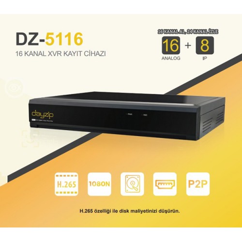 CENOVA DAYZİP DZ-5116 AHD 2MP 16 KANAL KAYIT CİHAZI